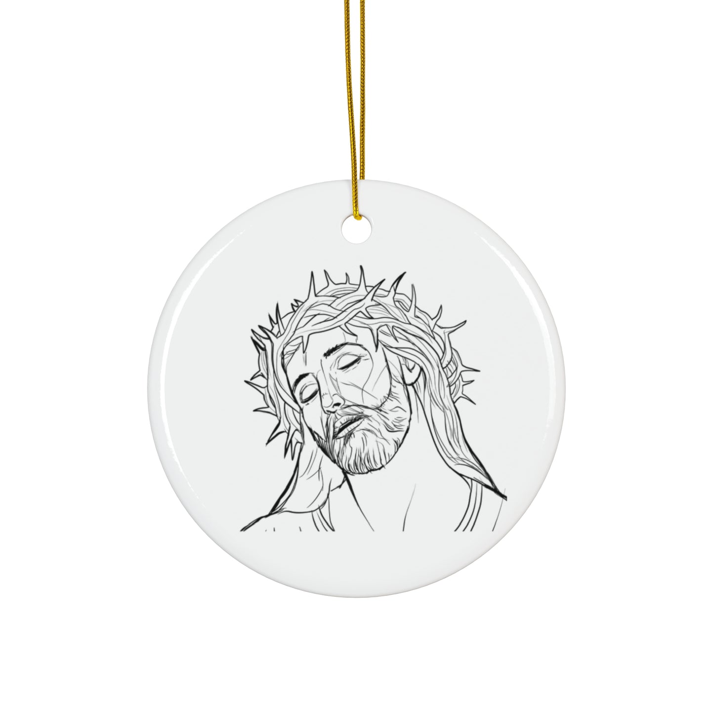 Ceramic Religious Ornament - Unique Christian Art for Christmas Decoration.