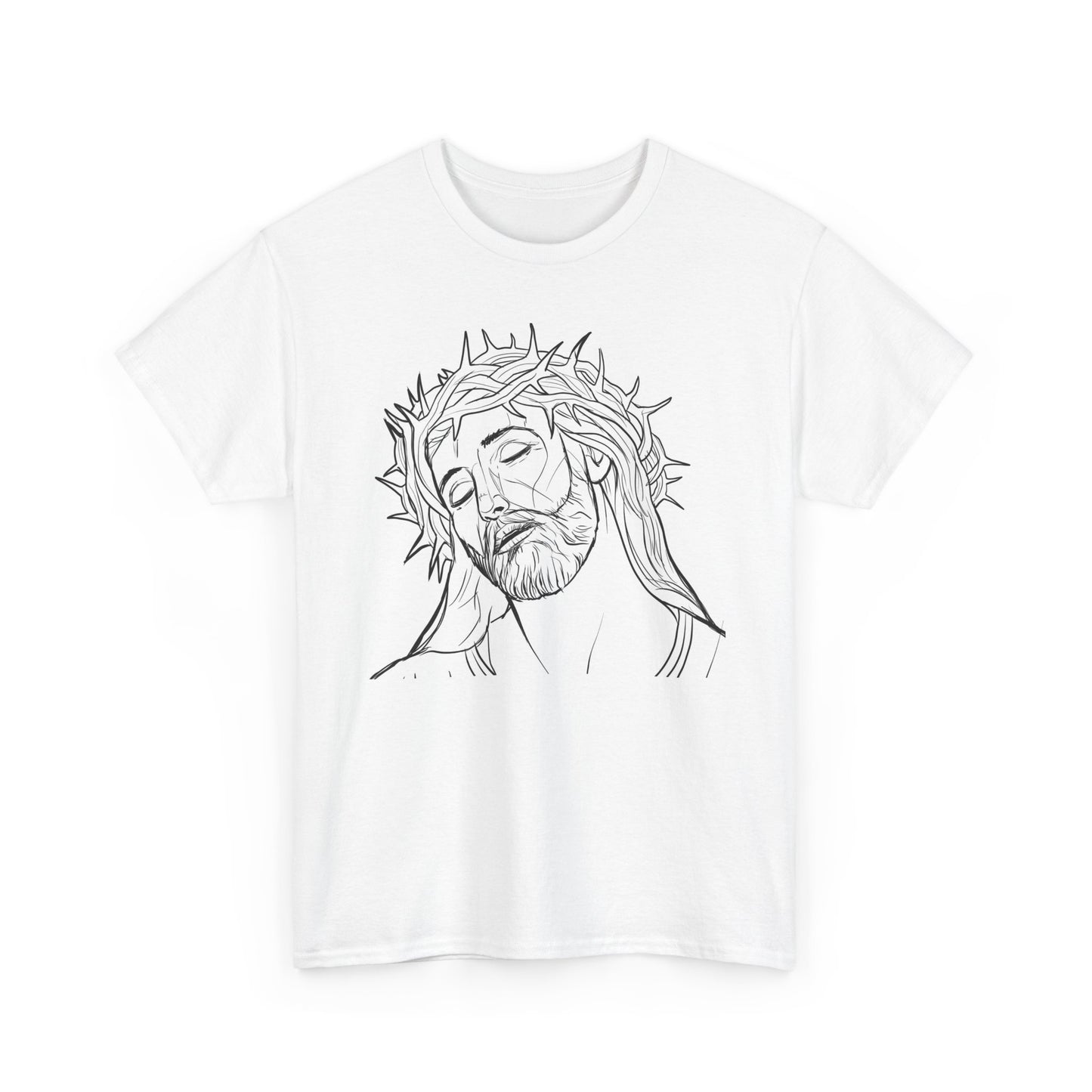 Unisex thick cotton t-shirt with inspirational Jesus design